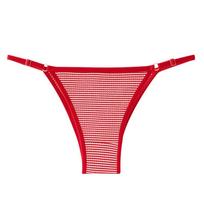 Adjustable Buckle Women's Thong Sexy Underwear Elasticated Leg Longer Size Briefs Striped Crotch Panties M raudona