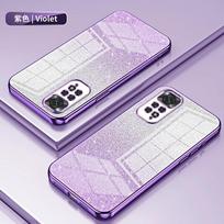 Blizgučiai padengtas telefono dėklas, skirtas Xiaomi Redmi Note 11 10 Pro Max Plus 11S 10S Mi 11 11T 10T 10 Lite Ultra Minkštas TPU galinis dangtelis Redmi Note 10-10S 4G šviesiai violetinė spalva