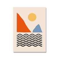 Geometrinis sienų menas Abstraktus siužetas Skandinaviško interjero paveikslai Drobės atspaudai Plakatas svetainei Namų dekoravimo paveikslai 21x30cm No Framed