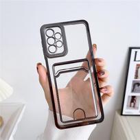 Skaidrus kortelių lizdų padengimo dėklas, skirtas Samsung Galaxy A54 A55 A35 A25 A53 A13 A54 A34 A15 A73 A52S A14 S23 Ultra Plus smūgiams atsparus dangtelis Galaxy A53 5G juoda