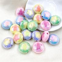 Home Party Supplies Fashion Flowers Oblate Loose Beads UV Plated Color Two-color Making Materials Jewelry Accessories 5pcs DIY Bracelet Necklace įvairiaspalvis