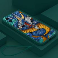 N81 Dragon dizaino menas su dirželiu Silicon Straight Edge telefono dėklais, skirtas Xiaomi Poco X5 F6 Redmi Note 13 Pro 12C Realme C55 Huawei smūgiams atsparus dangtelis Xiaomi 10T Pro/10T