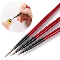 3 vnt./rinkinys Nagų dailės įklotas dažymo teptukas Thin Stripe Line piešimo rašiklis „pasidaryk pats“ UV gelio antgaliai prancūziško dizaino manikiūro įrankis 5/7/11 mm