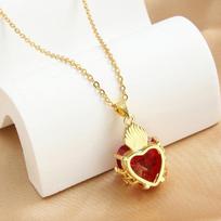 Madingas Šventas Jėzaus Karoliai Raudono Cirkonio Širdies Pakabukas Kryželis Choker Moterims Papuošalai Šventės Dovana onesize