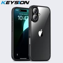 KEYSION Atsparus smūgiams dėklas iPhone 16 Plus 15 Minkštas silikonas+PC Ultrathin HD skaidrus telefono galinis dangtelis skirtas iPhone 16 15 Plus for iPhone 16 Plus juoda