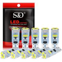 10 vnt T5 Led lemputės Baltos 5SMD LED automobilio salono prietaisų skydelio skydelio prietaisų skydelio indikatorius automatinė lemputė W3W W1.2W 74 17 37 70 2721 12V