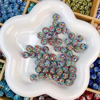 Rankų darbo kalnų krištolo kristalų karoliukai „pasidaryk pats“ papuošalams: Deimantinis rutuliukas, tarpiklis, pakabuko medžiagos Round 10mm starry sky gray