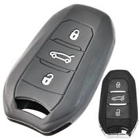 Skirtas Peugeot Citroen Opel Grandland X Corsa Zafira nuotolinio valdymo pultelis, silikoninis 3 mygtukų pakabukas, žiedo žiedo dangtelio dėklo laikiklio apsauga juoda