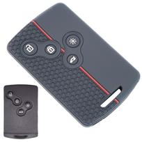 Skirta Renault Clio Captur Koleos Laguna Megane Scenic Logan Duster Sandero silikono nuotolinio valdymo pulto raktų pakabuko žiedo korpuso dangtelio apvalkalas 4 mygtukas juoda