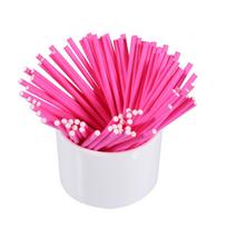100 vnt./rinkinys Spalvingi ledinukų pagaliukai Cake Pop pagaliukai saldainiams, šokoladui 10cm Rožiniai pink