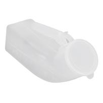 Vyriška šlapimo buteliukas, nepralaidus išsiliejimui, 1000 ml, didelės talpos, senjorams, su nuimamu dangteliu white