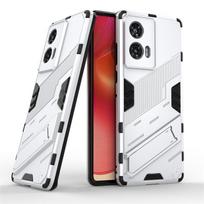 Dėklas Motorola Edge 50 Fusion 5G, magnetinis šarvuotas, atsparus smūgiams, su stoveliu, dėklai telefonui Moto Edge50 Fusion Edge50Fusion, galinis dangtelis Moto Edge50 Fusion balta
