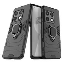 OnePlus 7 7T 8 9 10 Pro galinio dangtelio dėklas smūgiams atsparus šarvuotas metalinis žiedo laikiklis magnetinis stovas telefono dėklas apsaugoti Funda Coque CHINA&For OnePlus 7 juoda