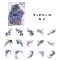 30 vnt./pakuotėje PET Augalų Gėlės Lipdukai „Pasidaryk pats“ Scrapbooking Planuotojas Koliažas Dienoraščio Reikmenys Estetika Lipdukas Kanceliarinės prekės