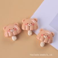 Mielas animacinis meškiukas ir kiškutis sausainių papuošalų rinkinys – „pasidaryk pats“ dervos kremo klijų priedai Approx. 2.0cm x 2.5cm