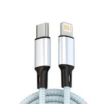 Pintas PD greito įkrovimo laidas iPhone 14/14 Pro - Galimas 0,3 m, 1 m, 2 m ilgio Silver Unpacked