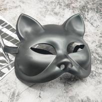 Helovino kostiumas Katės kaukė Moterims Vyrams Festivalis Karnavalas Maskaradas Pasipuošimas Gyvūno vakarėlis Pusės veido kaukė Coaplay rekvizitai juoda