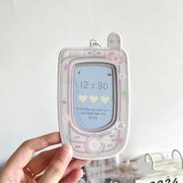 1 vnt. Mielas Mobiliojo Telefono Kameros Namelio Formos PVC Kortelių Laikiklis Kpop 3 colių Nuotraukų Kortelių Display Pakabukas Kuprinės Raktų Pakabukui gray