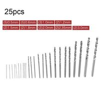 0,5 mm–3 mm grąžtų rinkinys, 25 vnt., mini, mažas pjovimo pasipriešinimas