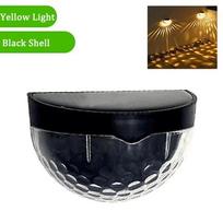 LED saulės šviesa lauko sieniniai šviestuvai energija sodo šviestuvai vandeniui atsparus saulės tvoros šviestuvas Kalėdų dekoracija girlianda LED šviesa Black shell Warm*1PC