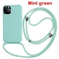 Kryžinė apyrankė Silikoninis dėklas IPhone 16 15 14 13 12 11 Pro Max XSMAX XR 8 7 Samsung S25 S24 S23 S22 S21 Ultra Plus S21FE A15 A55 A16 A53 A14 A54 iPhone 6P/7P/8P mėtų žalios spalvos