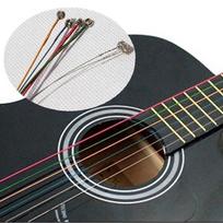 6 vnt./rinkinys Vaivorykštės spalvų gitaros stygos akustinei liaudies gitarai, klasikinei gitarai, įvairiaspalvės