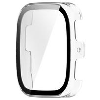 Pilnas apsauginis stiklinis dėklas Huami Amazfit Active 2 Square išmaniajam laikrodžiui, ekrano apsauginiai dėklai, dangtelio apvalkalas ir grūdinto stiklo plėvelė skaidri