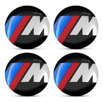 4 vnt. 56 mm aliuminio lydinio automobilio ratlankio centro lipdukas Stebulės lipdukas BMW M E34 E36 E60 E90 E46 E39 E70 F10 F20 F30 X5 X6 X1 M3 M5 M6 E71 F01 F02 F87 juoda
