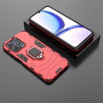 For Realme Note 50 dėklas Realme Note 50 dangtelis Atsparus smūgiams Šarvuotas PC Silikonas Metalinis stovas Apsauginis telefono galinis dangtelis Realme Note 50 Realme Note 50 tamsiai mėlyna spalva