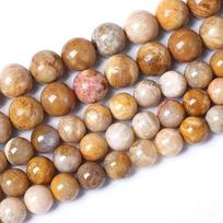 Flower Pattern Agates Stone Natural Round Beads 15 Strand Smooth Loose Spacer Beads 4/6/8/10/12mm for Jewelry Making DIY Bracelets Accessories Dia 4mm