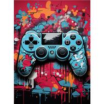 Graffiti Game Poster Print Gamepad Wall Art Canvas Painting Colorful Game Controller Picture For Boy Gamer Bedroom Home Decor 21x30cm No Framed
