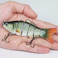 Fishing Lure 5 Segments Crank 3D Eyes Fish Shape Tackle Hook 1pc