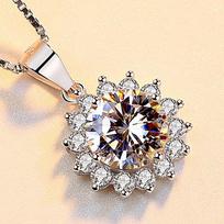 Apvalus saulėgrąžos pakabukas su grandinėle: Padengtas baltu auksu su aukštos kokybės cirkoniu - Tobula Kalėdų dovana Rose Gold Pendant [Chain Not Included]