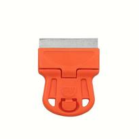 Mini plastikinis grandiklis lipdukams, dažams ir senkliams nuimti, taip pat stiklo ir automobilio langų plėvelės klijų valiklis 1pcs oranžinė