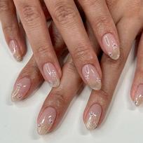 24 Pcs Short Round Press On Nail Flowers False Nail Simple Acrylic Nail Glittering Full Cover Stick on Nail for Woman 1
