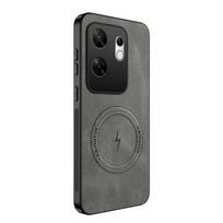 Naujo stiliaus odinis telefono dėklas Infinix Zero 40 5G, skirtas Infinix Zero 30, su Magsafe magnetiniu belaidžio įkrovimo dangteliu, Zero 40 korpusas Zero 30 4G pilka spalva