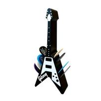 Gitara Medelių Laikiklis Stiprintuvo Garsiakalbio Stiliaus Medelių Laikiklis V Formos Gitara Medelių Vitrina 3D Spausdinta Medelių Laikymo Dėžutė Gitaristams Muzikos Entuziastams juoda balta spalva
