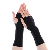 Cycling Solid Mittens Sunscreen Protection Half Finger Sleeves Fingerless Long Gloves KTB Fingerless 24cm juoda