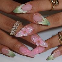 Stylish Press on Nail Set Artificial Nail French Acrylic False Nail Offering Easy Application And Removal For Women 1