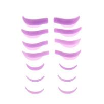 7 poros blakstienų ilginimo rietiklis silikoninis blakstienų priauginimo skydelis, makiažo priemonės violetinė