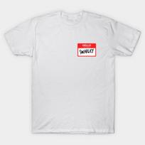 Men Black Print T-shirt Hello My Name Is Swarley No-Cut Transfer Paper Print Cotton Tshirt S balta