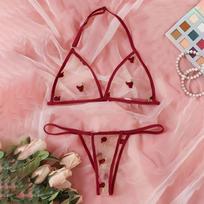 Bra  New Sexy Fashion  G-String Thong Sleepwear Underwear Lingerie Flower Lace L raudona