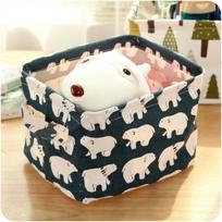 Desktop Storage Basket Foldable Cosmetic Storage Box One Size