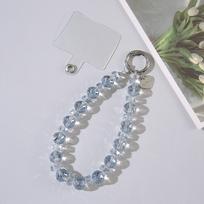 Detachable Crystal Bead Keychain Glitter Phone Lanyard Stylish Bag Pendant  for Women Girls balta