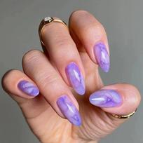 Purple False Nails French Press on Nails Manicure Nail Tips  Women W1536 brown