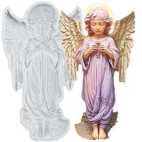 Angel Silicone Molds Angel Baby Fondant Mold Cake Decorating Tools Cupcake Topper Candy Chocolate Gumpaste Mold pilka spalva