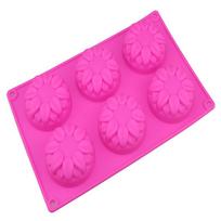 1PC 6 Cavity Silicone Molds Flower Soap Mold DIY Handmade Soap Mold Handmade Chocolate Biscuit Cake Decoration for Baking Mold Craft rožinė