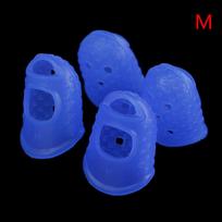 4X Gitaros Pirštų Apsaugos Pirštų Galų Plektrai Silikoninė Apsauga Plektras Bosas Ukulele Blue M blue