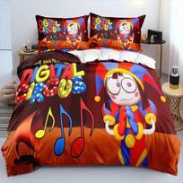 THE AMAZING DIGITAL CIRCUS Cartoon Bedding Set Duvet Cover Pillowcase Boys Girls Adults Bedroom Decor 135x200cm 2pcs