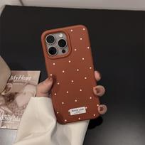 Vintage Polka Dot Phone Case for iPhone Pro Max, Cute Retro Dot Matte Shockproof Cover, Minimalist Soft Silicone Protective Case for Women Girls 17promax